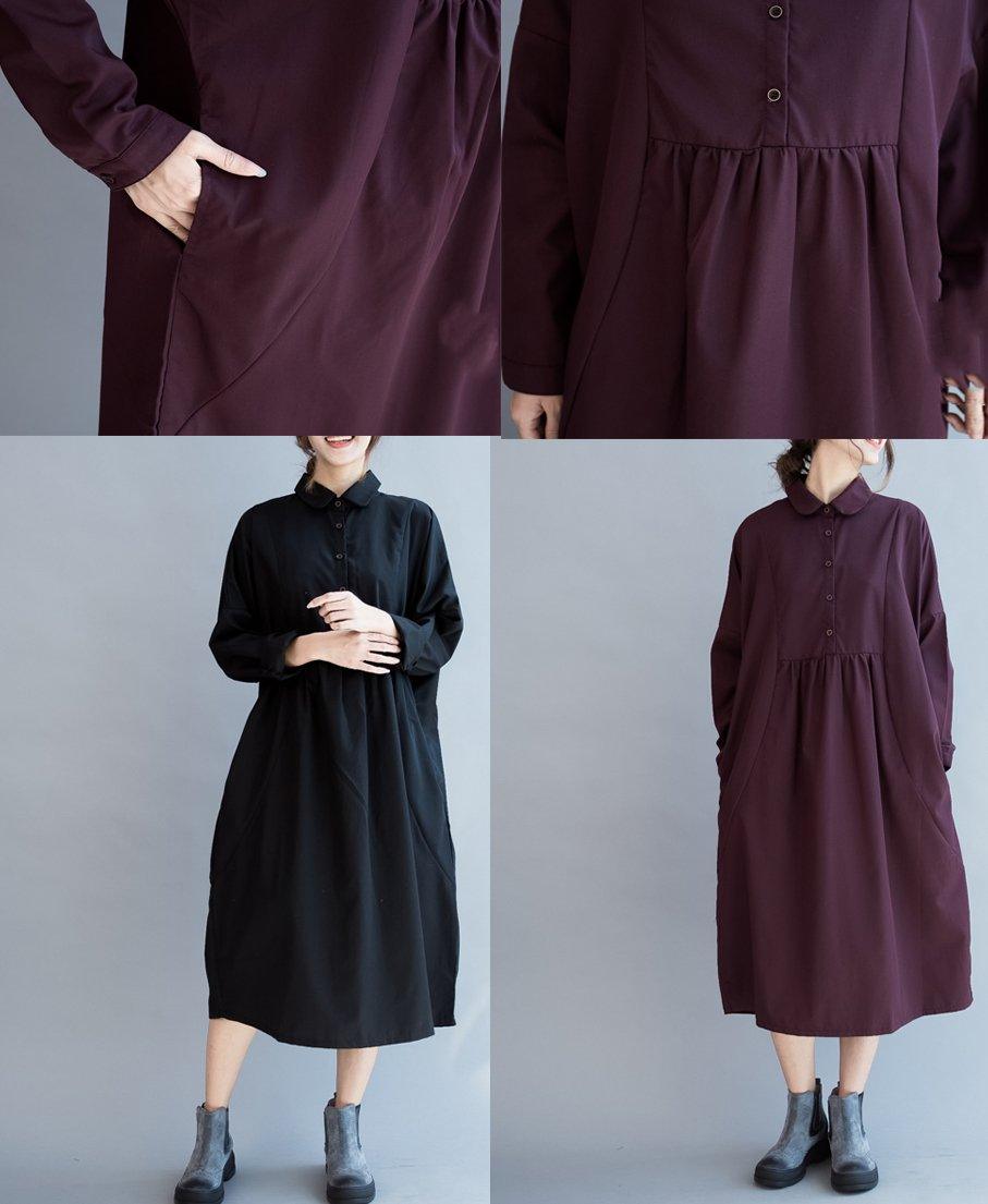 Mulberry oversize cotton dresses long sleeve maxi dress gowns