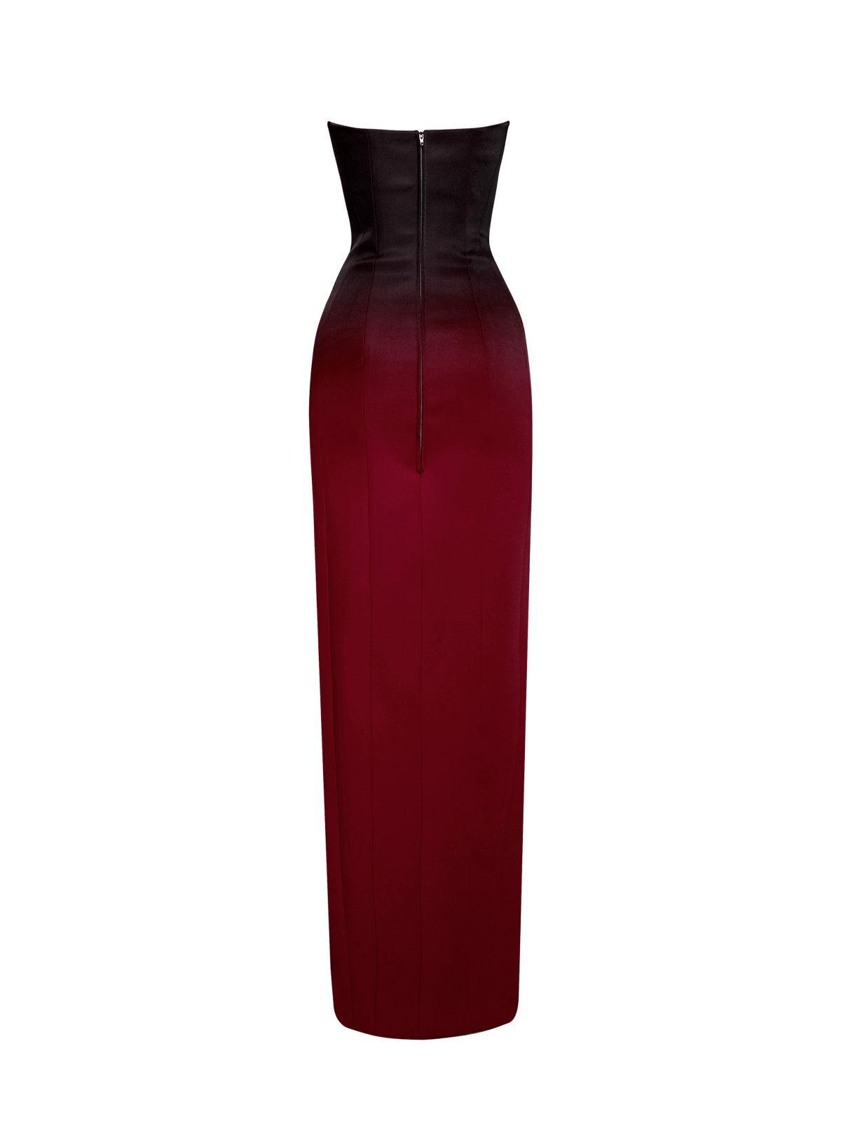 Myfanwy Strapless Ombre Split Maxi Dress