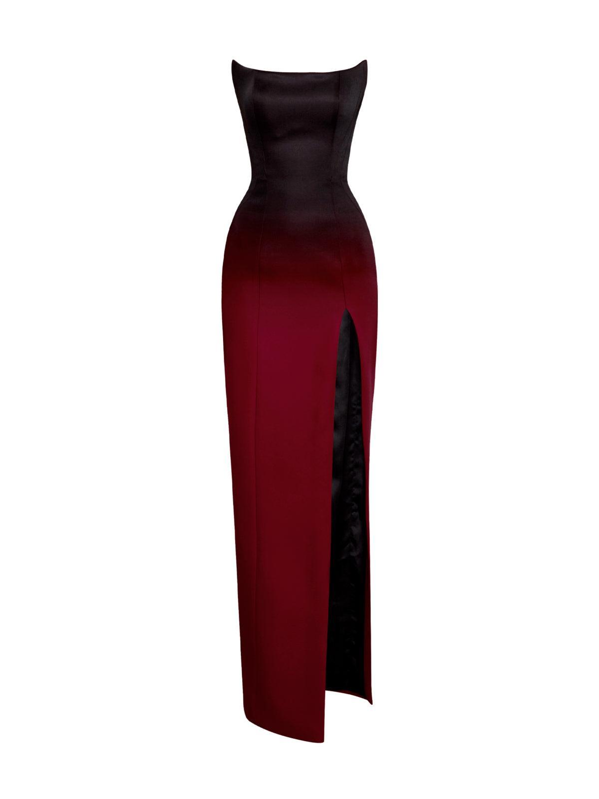Myfanwy Strapless Ombre Split Maxi Dress