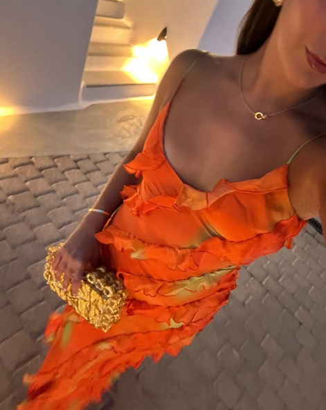 Sexy Straps Chiffon Long Tiered Slit Prom Dress Party Evening Dress - VelvetHem