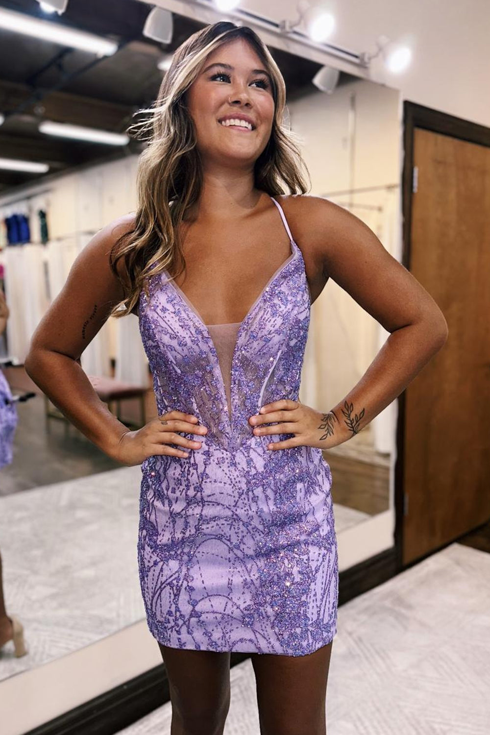 Navy Homecoming Dresses Corset Sequin Tight Short Cocktail Dresses