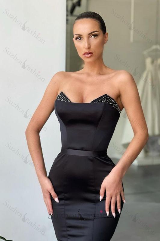 New Arrival Black Mermaid Beadings Long Evening Gowns