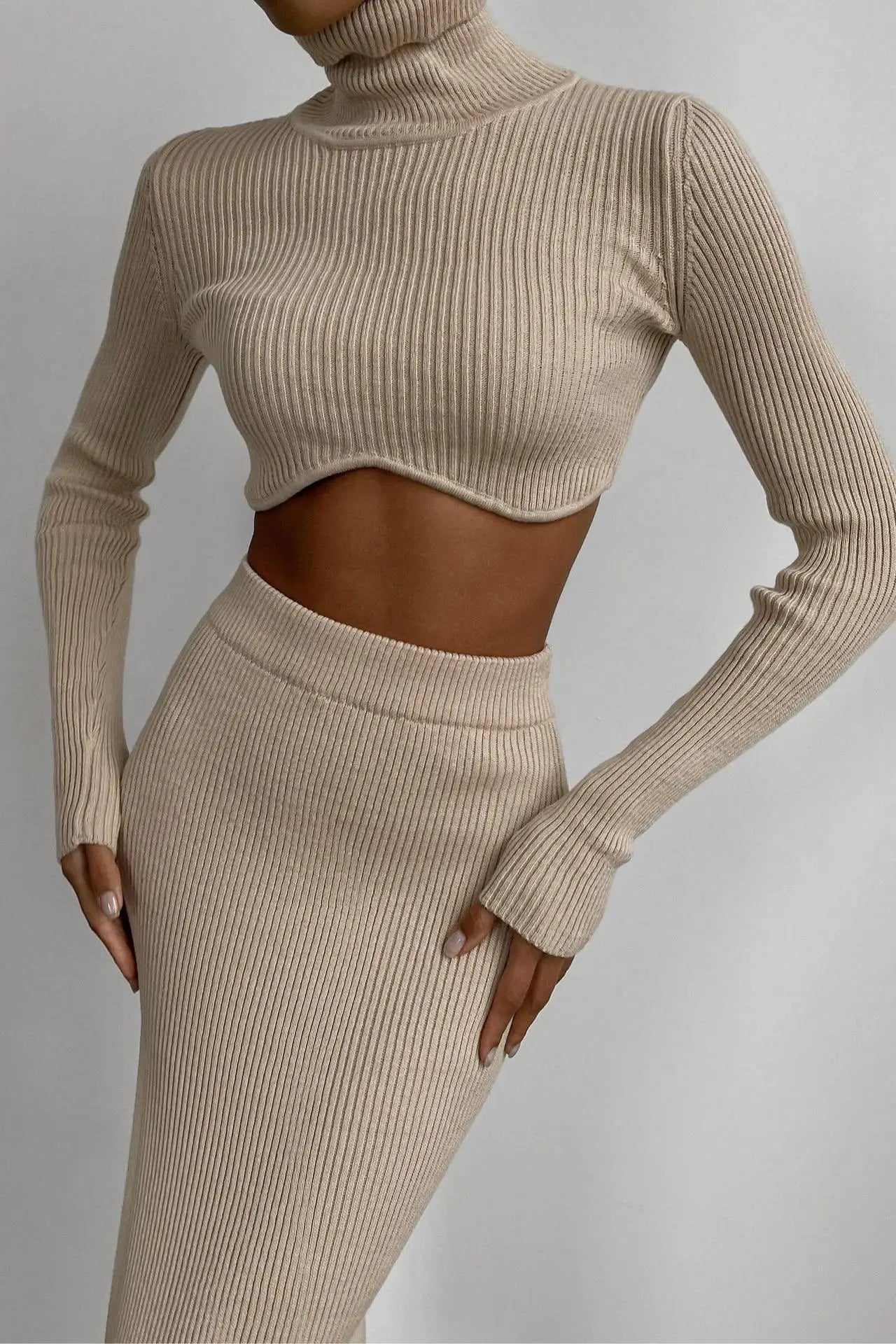 DressBetty - Autumn Winter Y2K Slim  Knitted Set Skirt