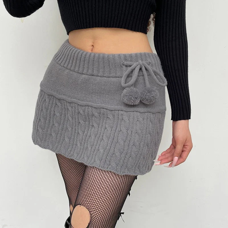 DressBetty - Knitted Low Waist Preppy Style Skirt - View 6 | VelvetHem