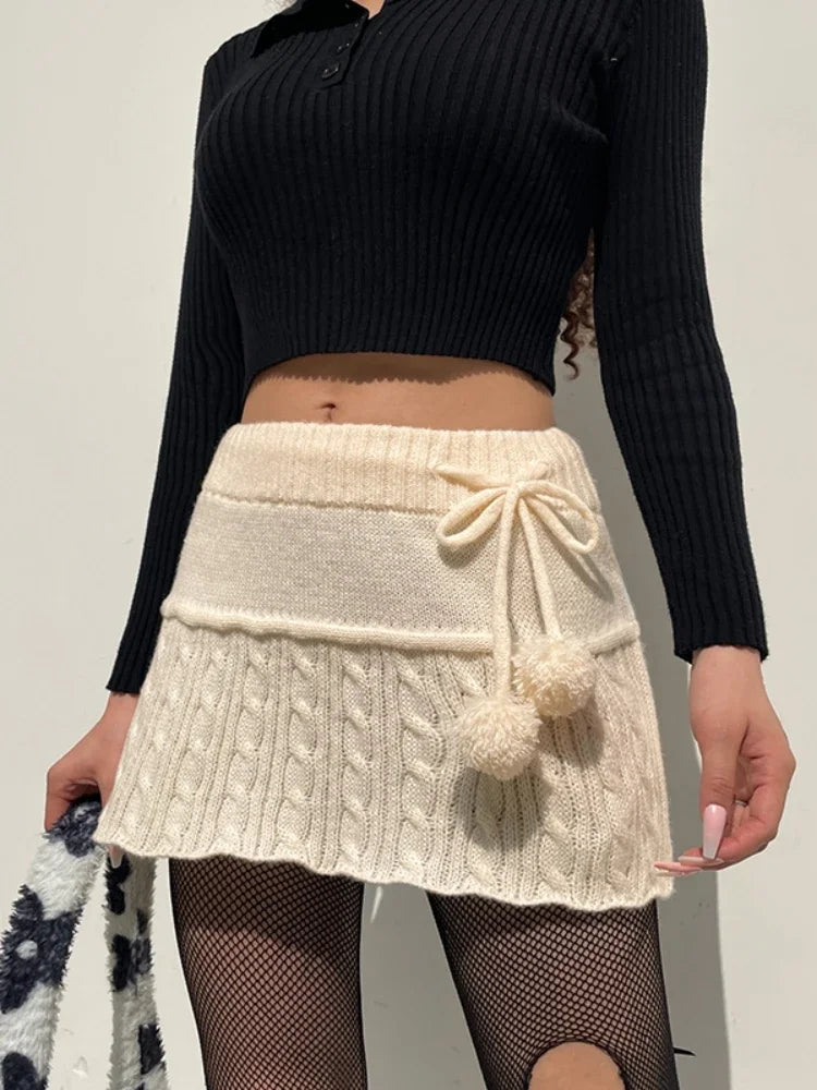 DressBetty - Knitted Low Waist Preppy Style Skirt - View 7 | VelvetHem