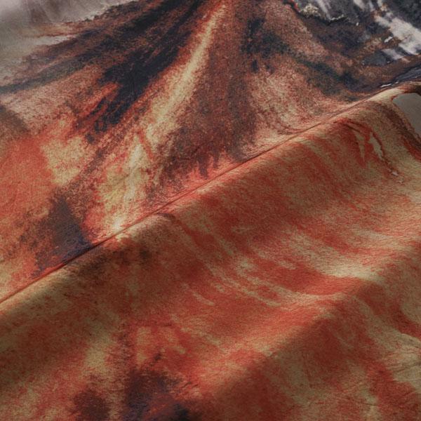 New Women's Retro Disc Button Loose Large Size Irregular Silk Printed Dress