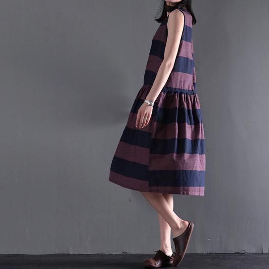 New purple summer fit flare linen dress sleeveless sundress originally designed