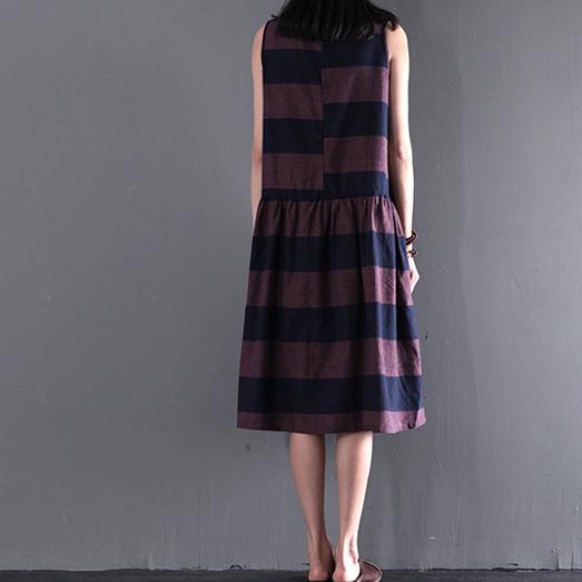 New purple summer fit flare linen dress sleeveless sundress originally designed