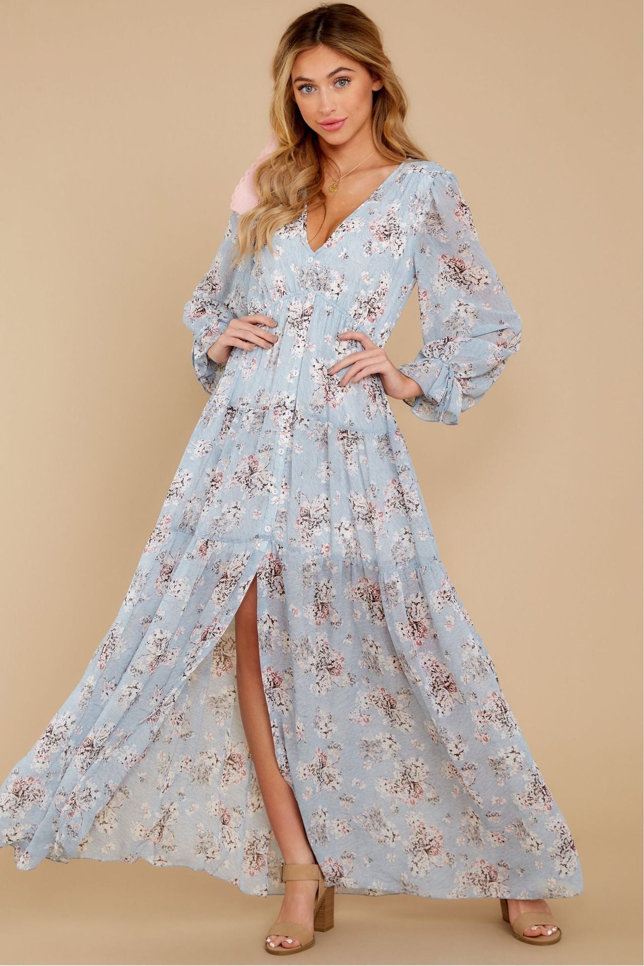 Dashing Daisies Chiffon Boho Maxi Dress FINAL