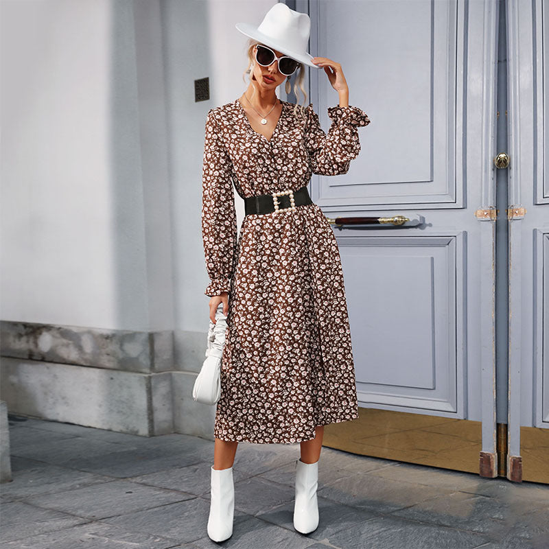 Reno Pocketed Floral Smocked Midi Dress FINAL