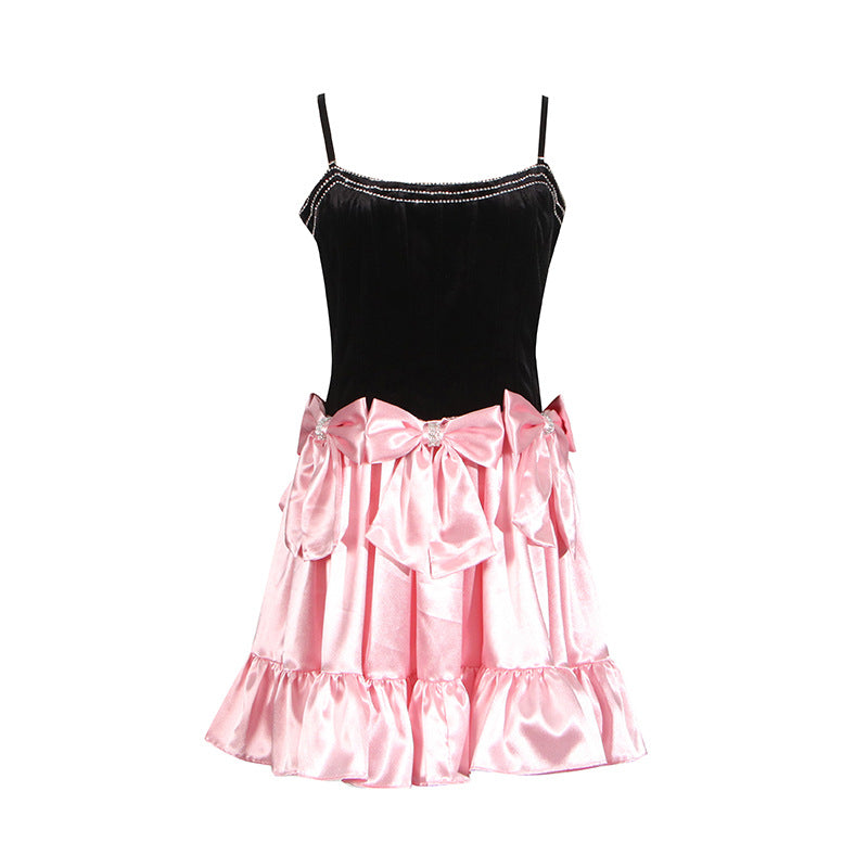 Socialite Dress Light Luxury Bow Tube Top Puff Short
