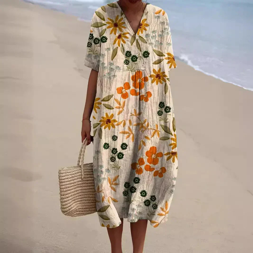 Flor Aesthetic Colorful Floral Summer Dress Boutique Collection