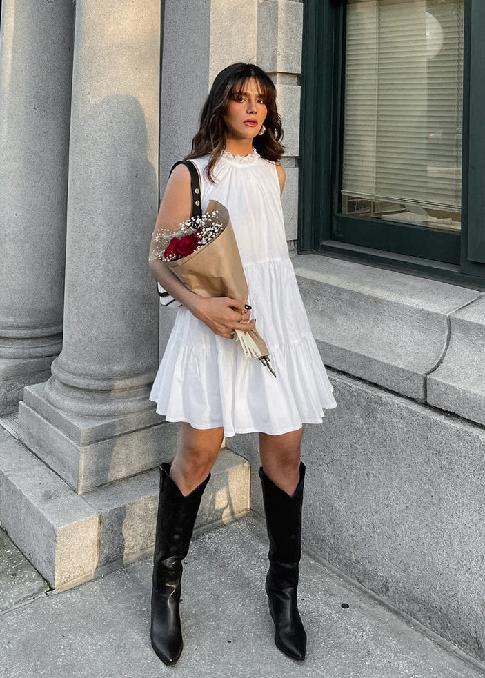Camille TieRed Sleeveless Mini Dress