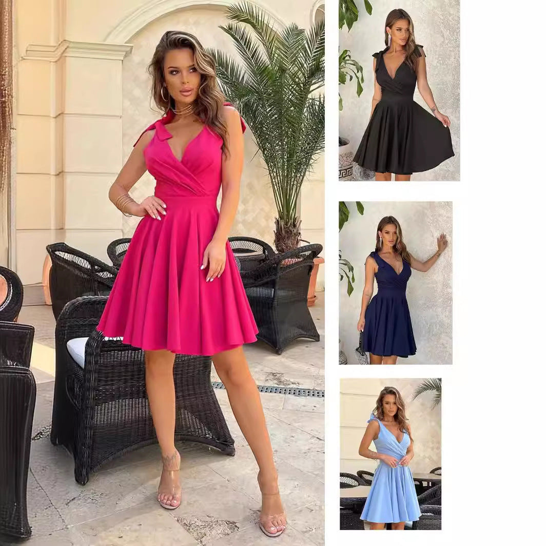 Lucía Boutique Women's a Line Wrap Dress with Adjustable Straps Collection