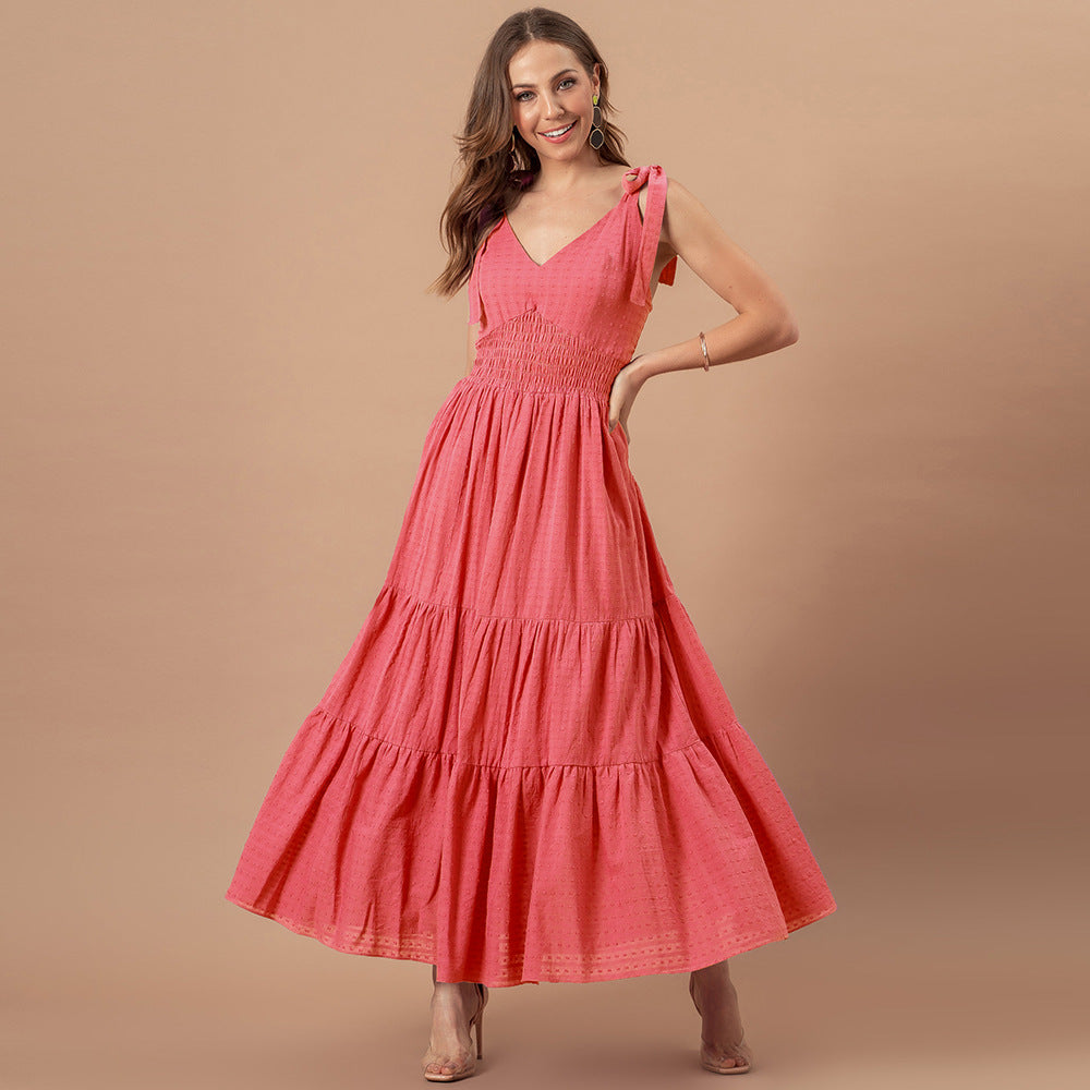 Kept Close Smocked Maxi Dress Fuchsia FINAL