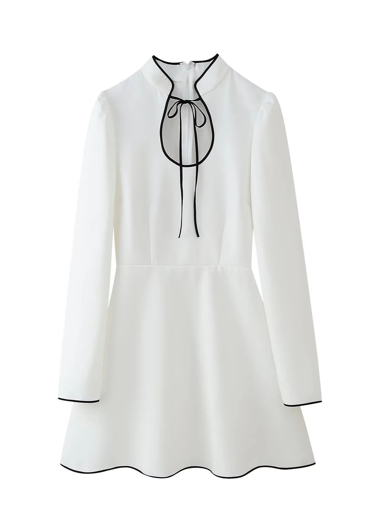 Elegant Bow Detail Fit and Flare Dress