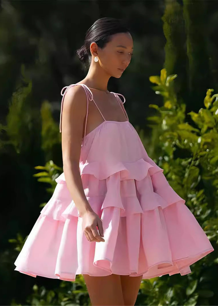 Petal Whimsy TieRed Ruffle Sundress