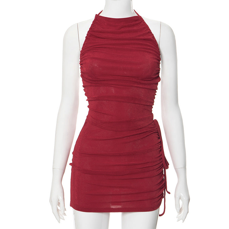 Ornella Boutique Women's Bodycon Evening Dress with High Neck and Gathering Everyday Luxe Edit
