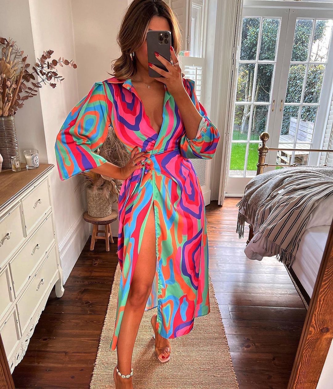 Ravi Printed Long Sleeve Wrap Maxi Dress FINAL