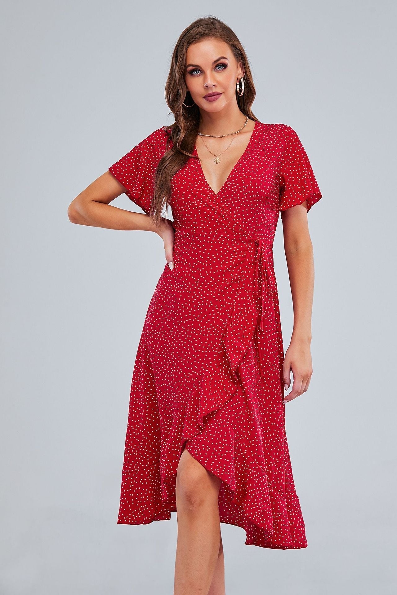 Rejoice Metallic Detailed Wrap Maxi Dress Magenta FINAL