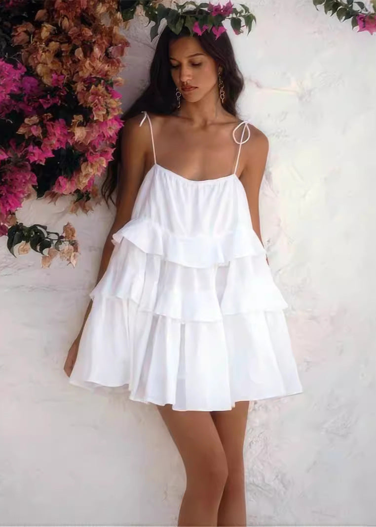 Petal Whimsy TieRed Ruffle Sundress