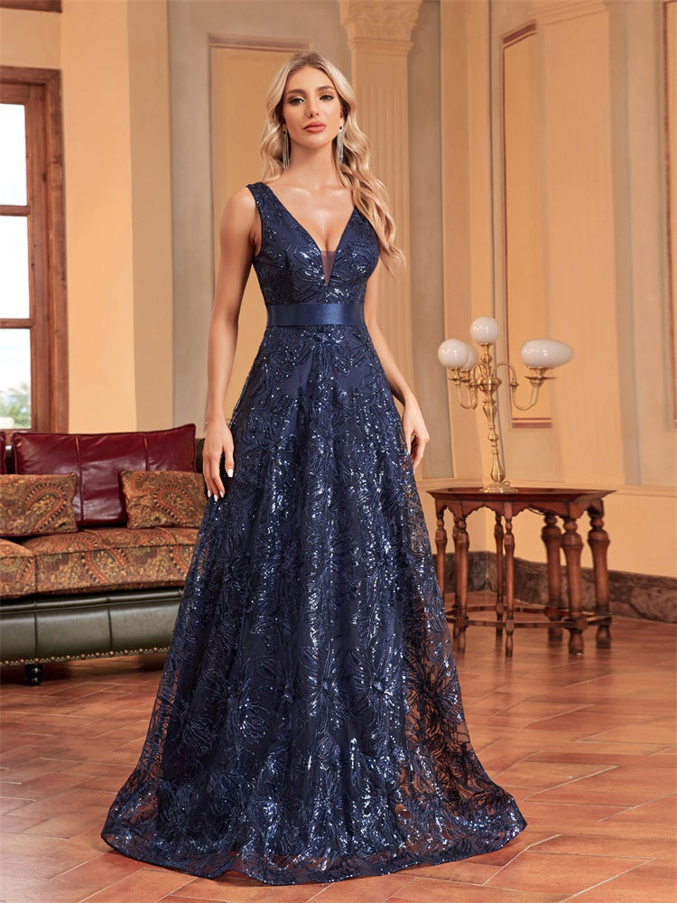 Deep V Plunge Dress Backless Slim Fit Fishtail Bridesmaid Cocktail Evening