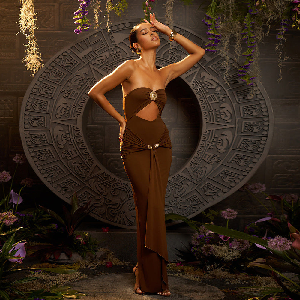 Lucian Maxi Dress Brown