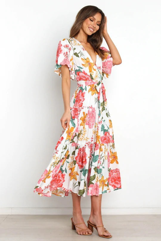 Taylen Satin Floral Cutout Maxi Dress FINAL