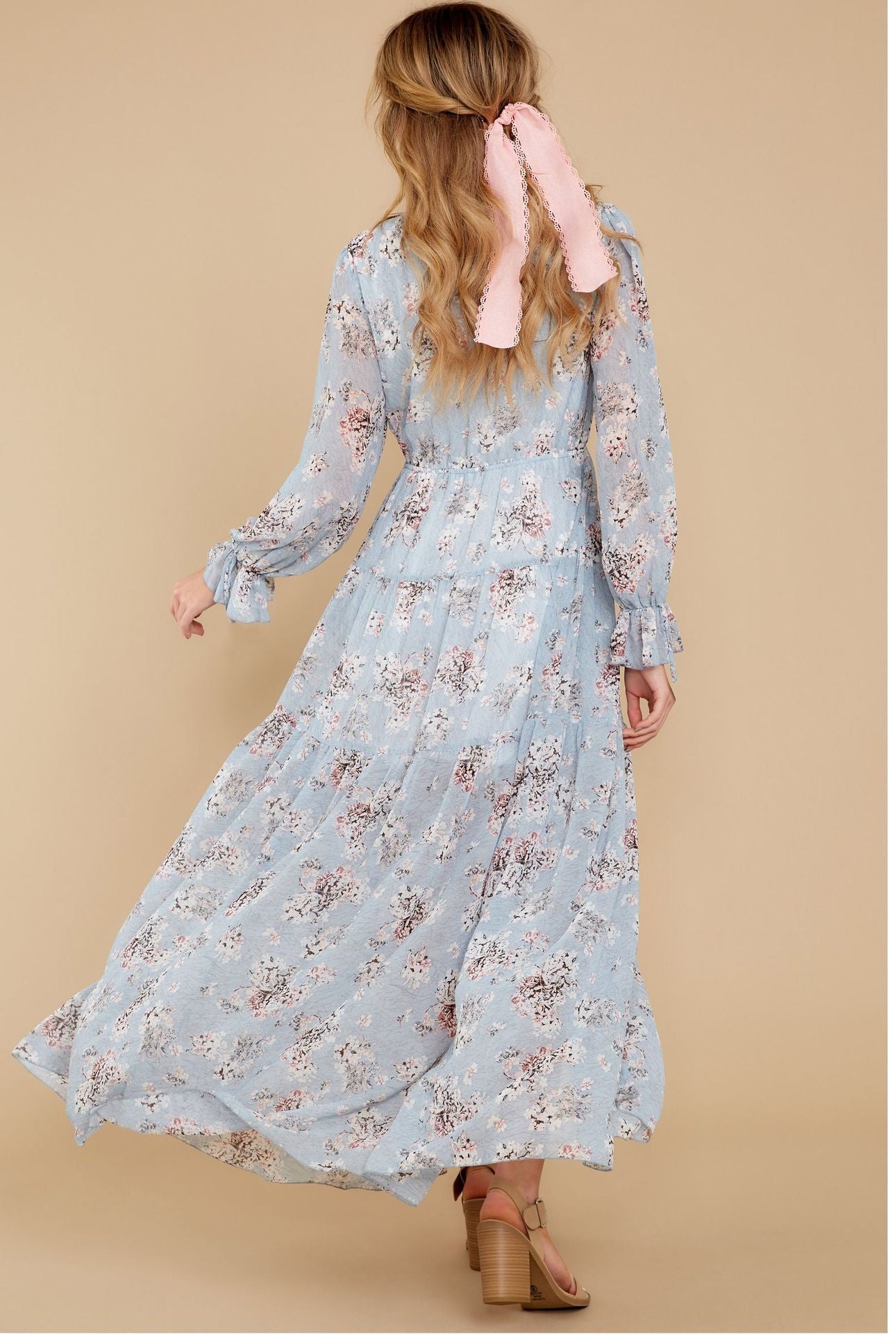 Dashing Daisies Chiffon Boho Maxi Dress FINAL
