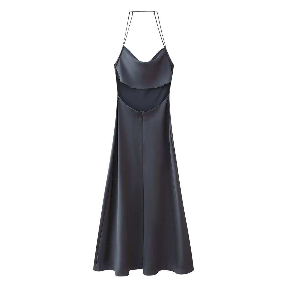 Love Letter Satin Cowl Neck Maxi Dress Black