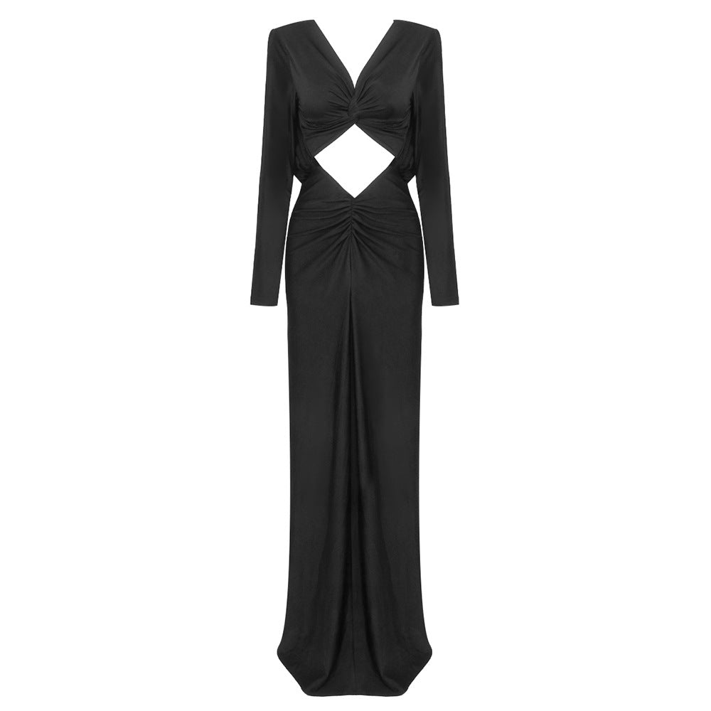 Long Sleeved Twisted Cropped Dress Dress Winter