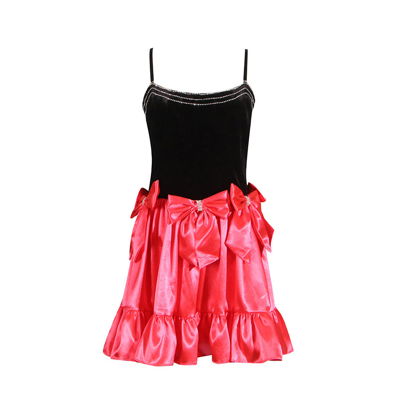 Socialite Dress Light Luxury Bow Tube Top Puff Short