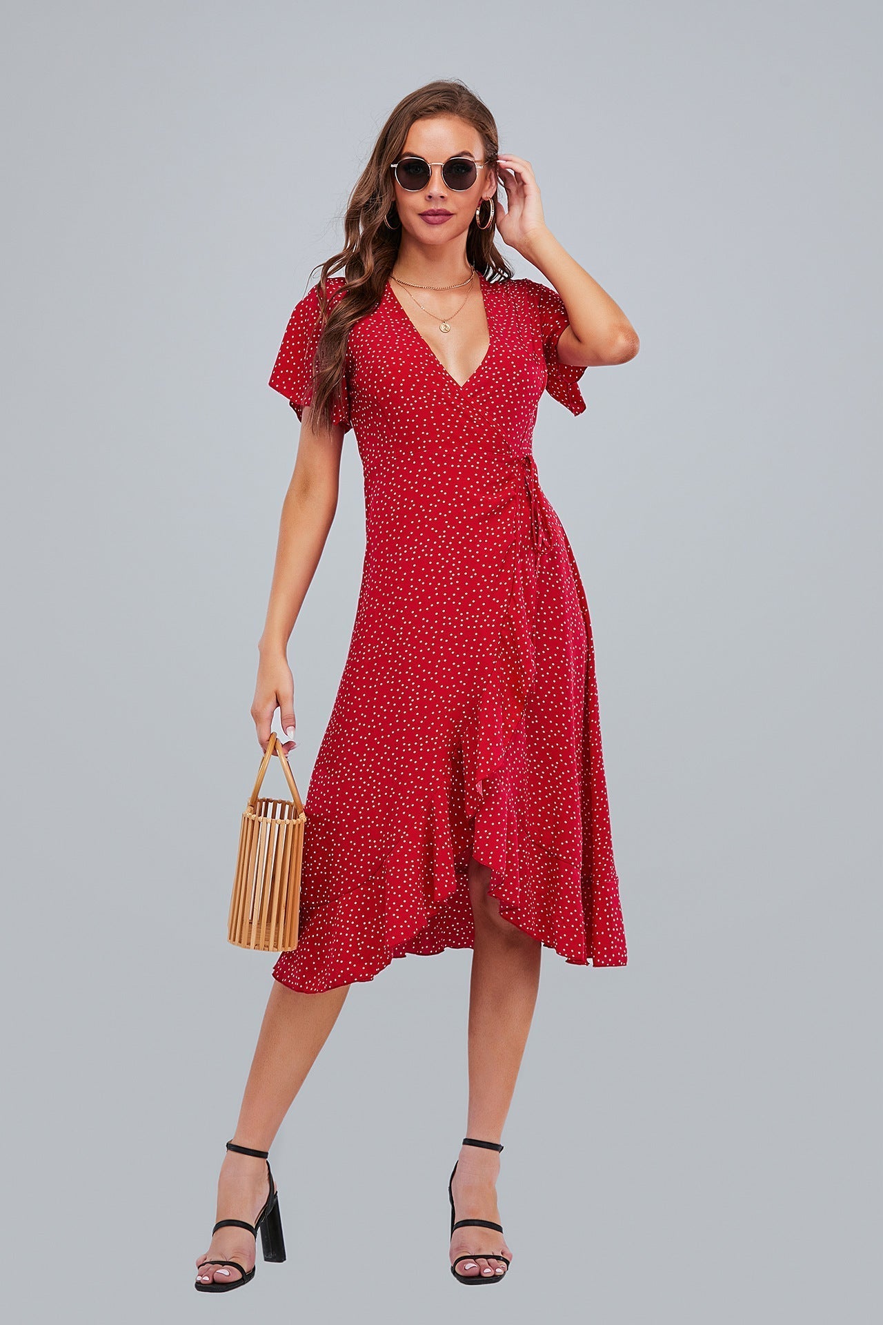 Rejoice Metallic Detailed Wrap Maxi Dress Magenta FINAL