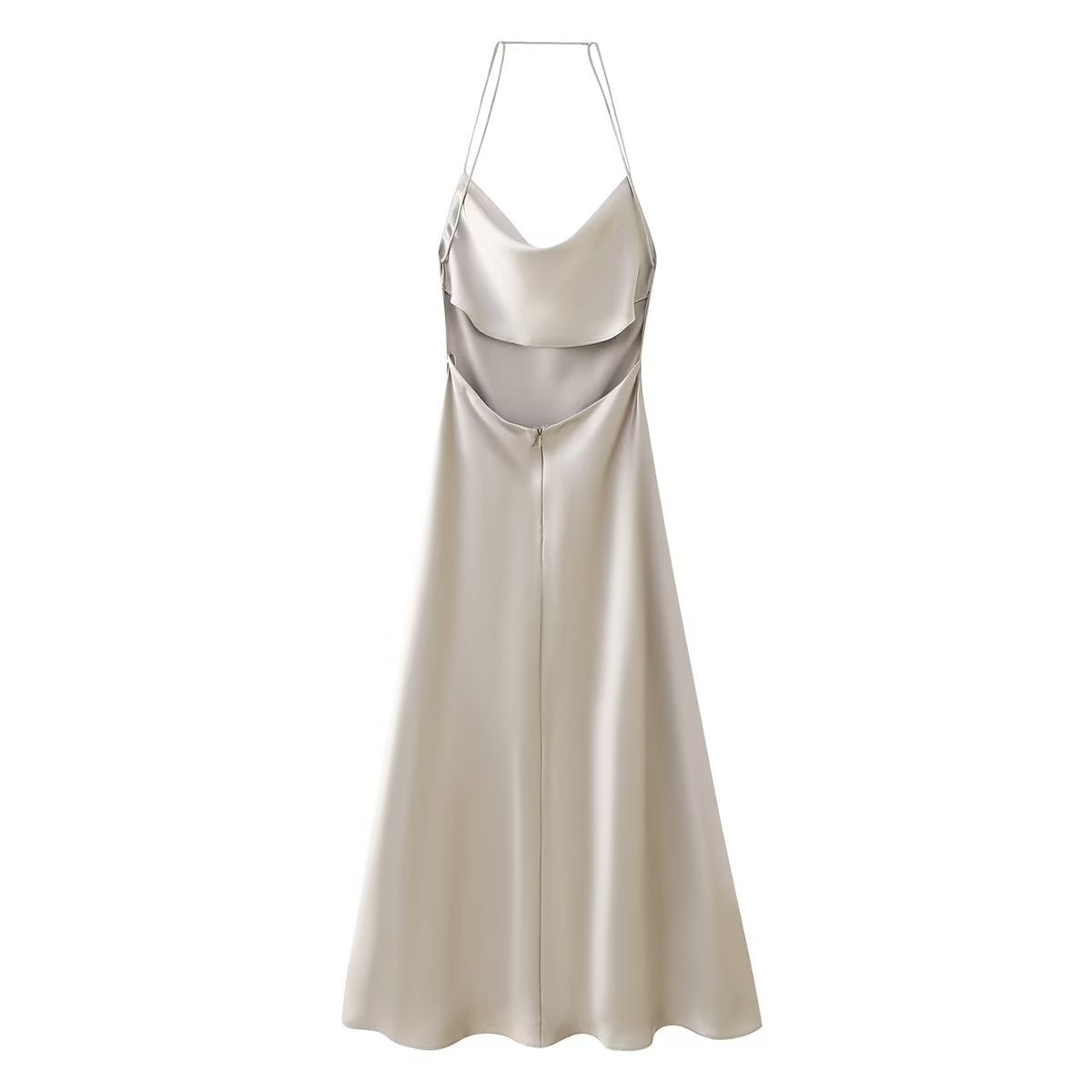 Love Letter Satin Cowl Neck Maxi Dress Black