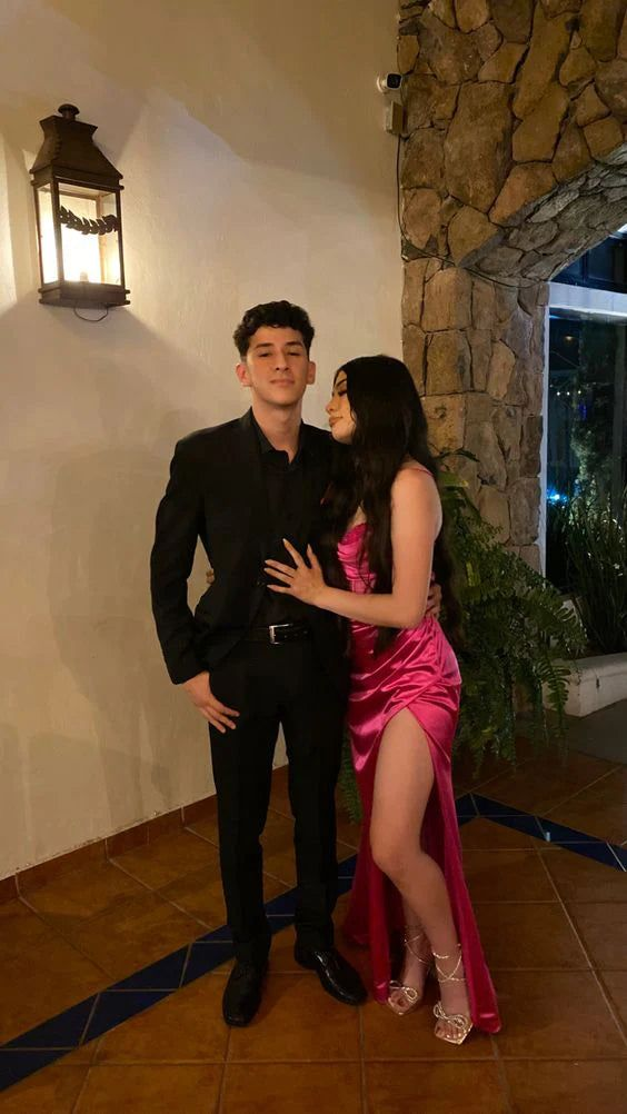 Fashion Satin Beaded Mermaid Prom Dress Slit Evening Party Gown