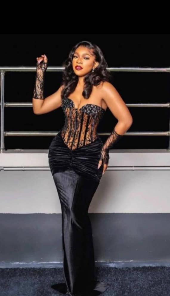 Vintage Black Mermaid Evening Dress Black Dinner Dress Y6679 - VelvetHem