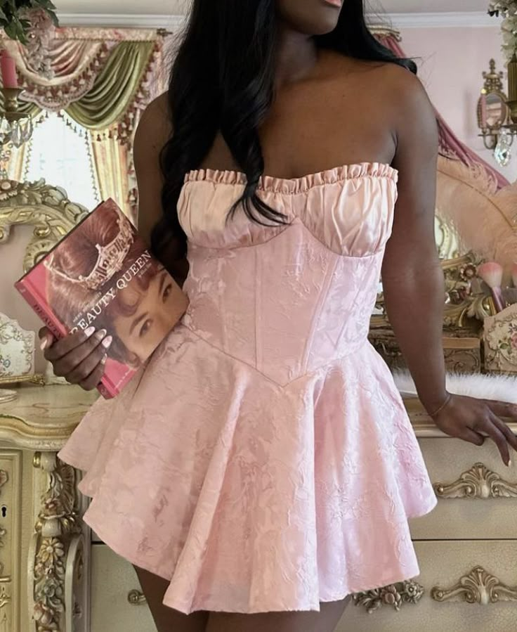 Sweet Pink Strapless A Short Birthday Outfits Graduation Homecoming Dress