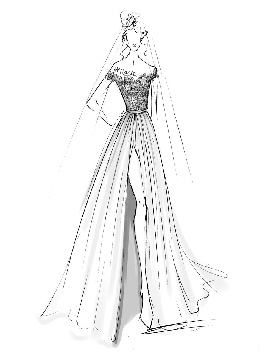 Off The Shoulder Tulle White Lace Split A-Line Beach Wedding Dresses