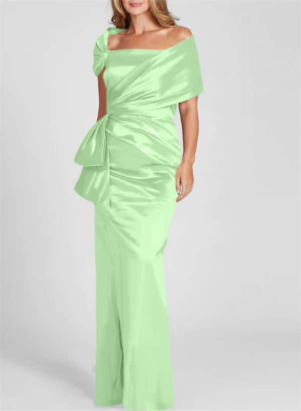 Off the Shoulder Long Sheath Column Gown for the Mother of the Bride