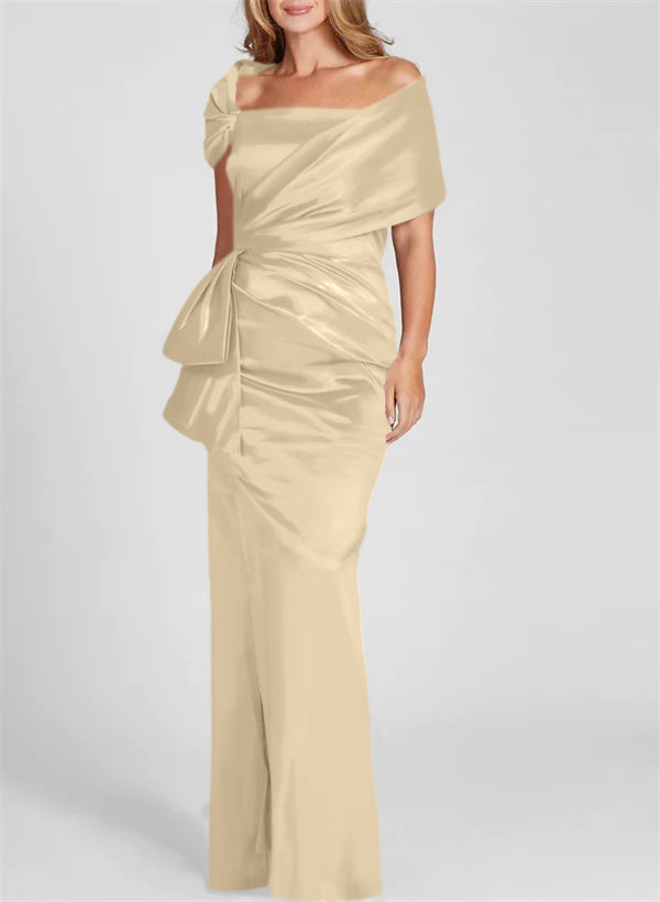 Off the Shoulder Long Sheath Column Gown for the Mother of the Bride
