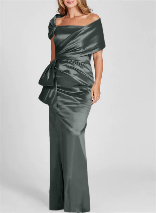 Off the Shoulder Long Sheath Column Gown for the Mother of the Bride