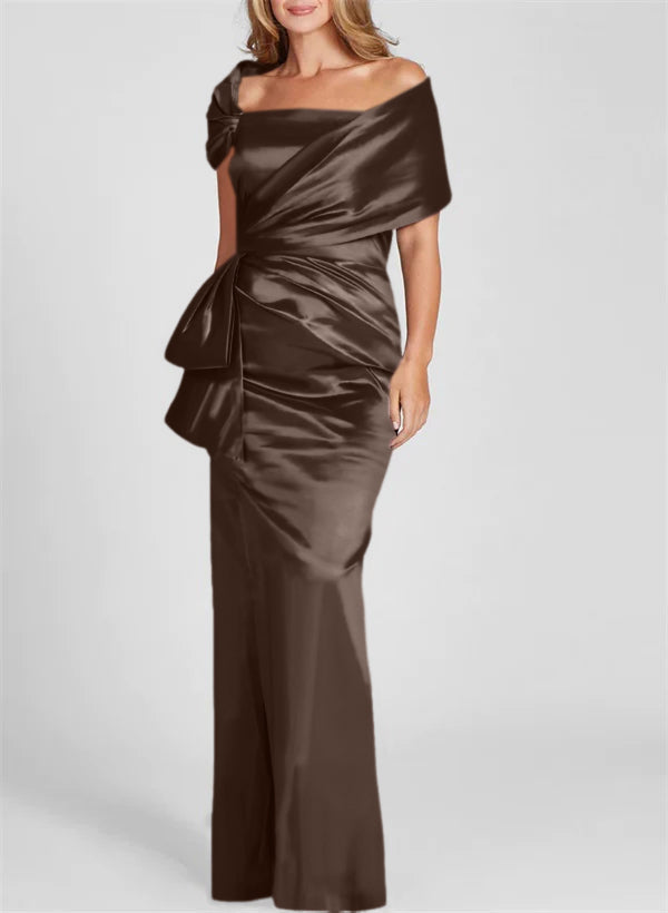 Off the Shoulder Long Sheath Column Gown for the Mother of the Bride