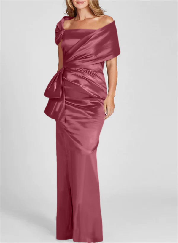 Off the Shoulder Long Sheath Column Gown for the Mother of the Bride