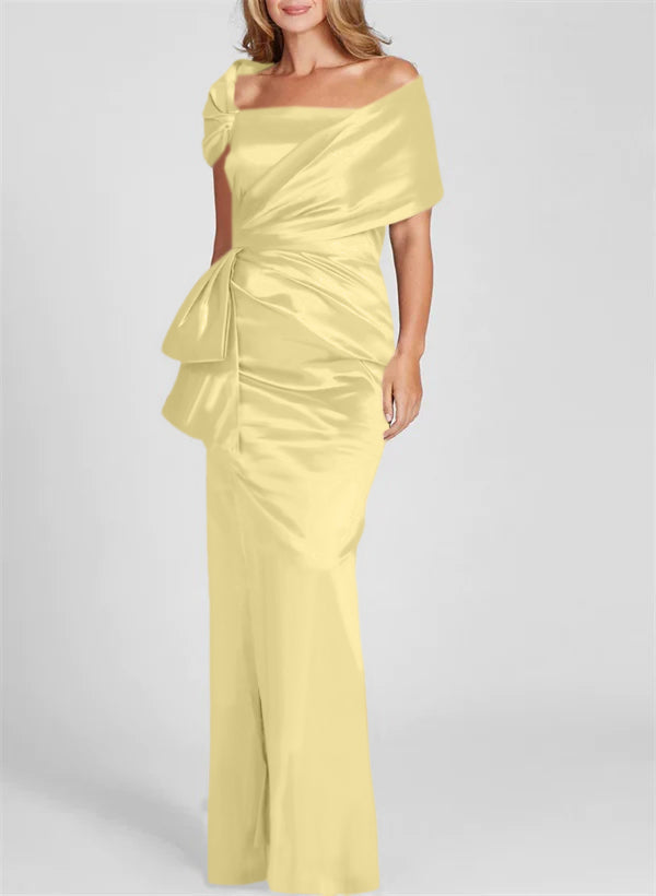 Off the Shoulder Long Sheath Column Gown for the Mother of the Bride