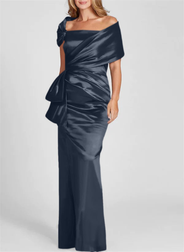 Off the Shoulder Long Sheath Column Gown for the Mother of the Bride