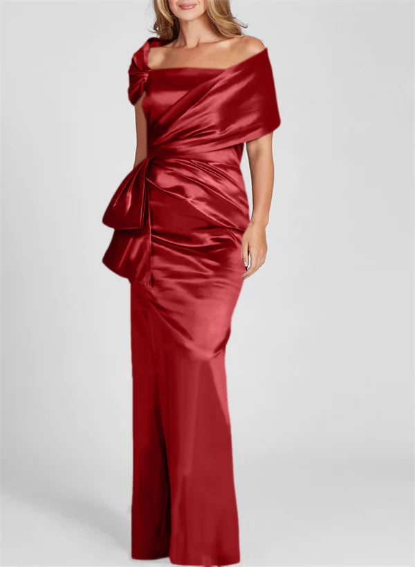 Off the Shoulder Long Sheath Column Gown for the Mother of the Bride