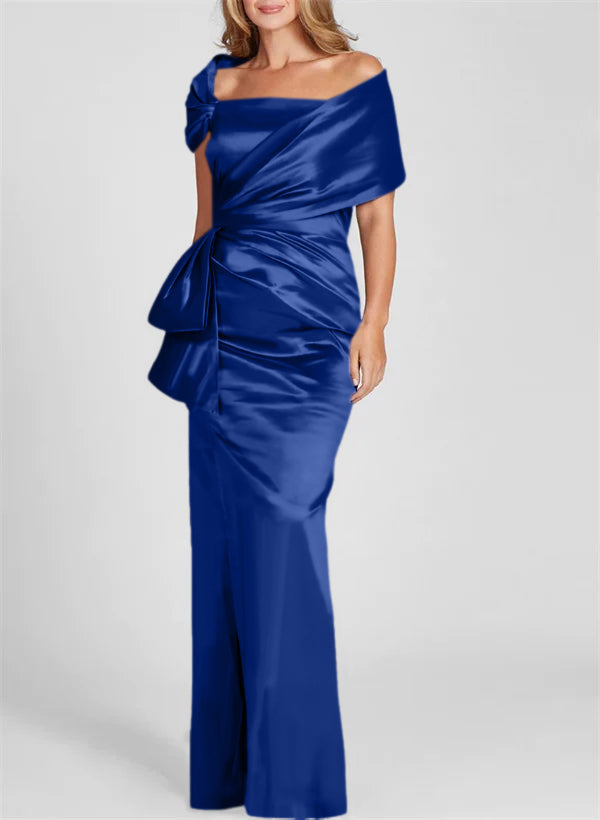 Off the Shoulder Long Sheath Column Gown for the Mother of the Bride