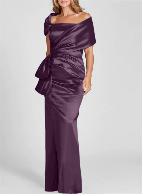 Off the Shoulder Long Sheath Column Gown for the Mother of the Bride