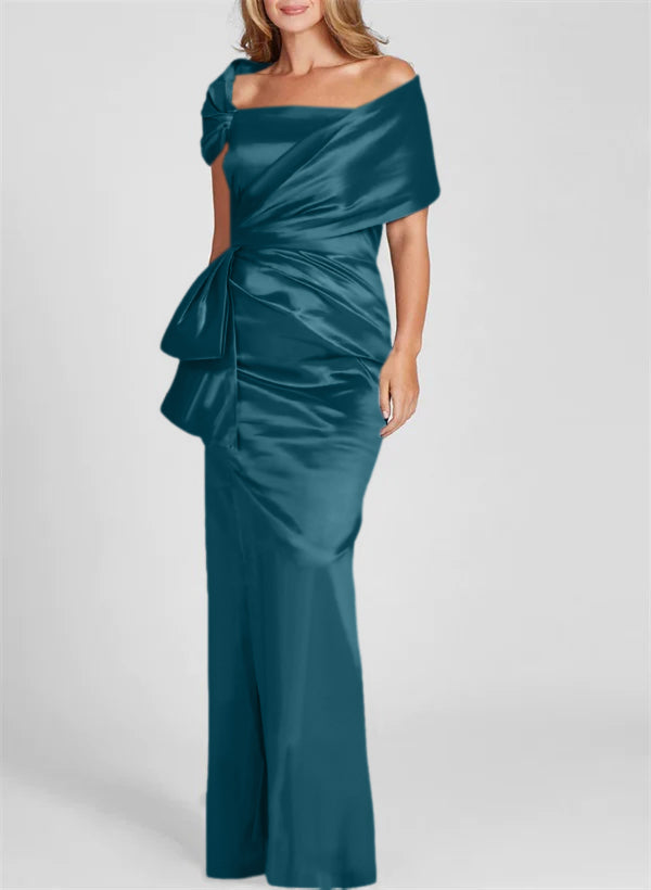 Off the Shoulder Long Sheath Column Gown for the Mother of the Bride