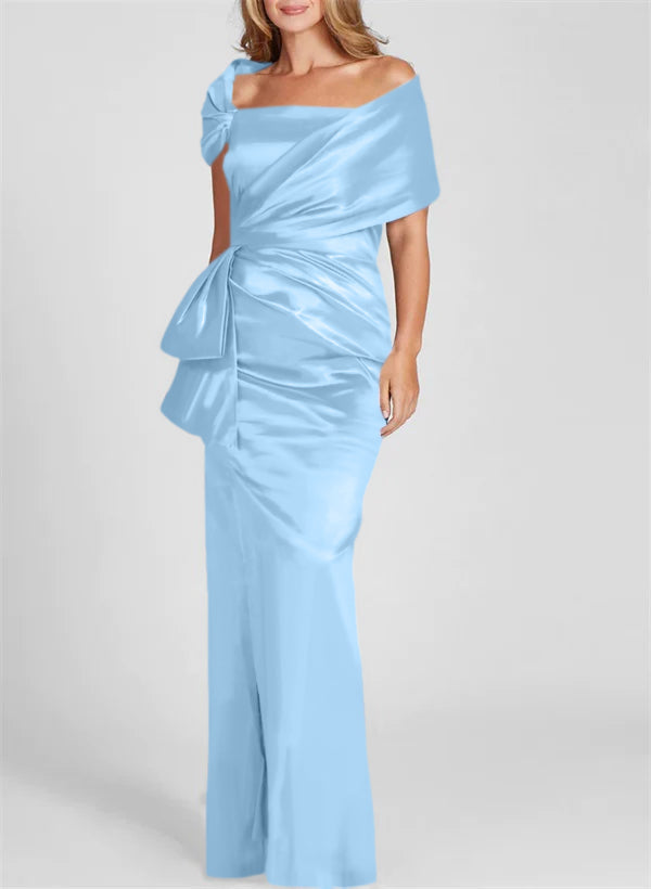 Off the Shoulder Long Sheath Column Gown for the Mother of the Bride
